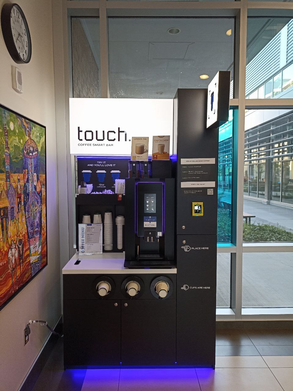Hospital atrium vending installation